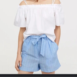 H&M white off the shoulder short sleeve sleeve top with straps to keep it up